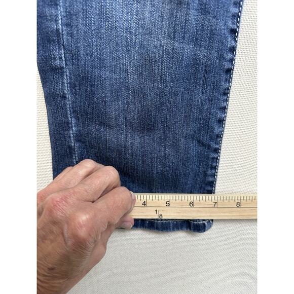 L.A. Idol Women's Cropped Jeans Size 5 Rhinestone Buttons/Pockets Distressed - Picture 9 of 16